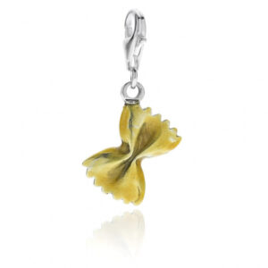 Bow-Tie Pasta Charm in Sterling Silver and Enamel