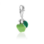 Green Apple Charm in Sterling Silver and Enamel