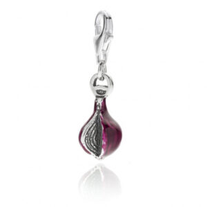 Red Onion of Tropea Charm in Sterling Silver and Enamel