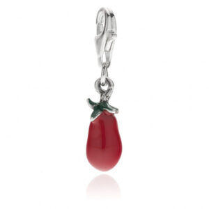 San Marzano Tomato Charm in Sterling Silver and Enamel
