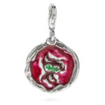 Mini Pizza Margherita Charm in Sterling Silver and Enamel