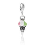 Cornet Ice-Cream Charm in Sterling Silver and Enamel
