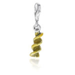 Fusilli Pasta Charm in Sterling Silver and Enamel
