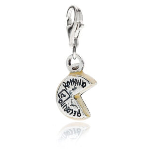 Pecorino Romano Cheese Charm in Sterling Silver and Enamel